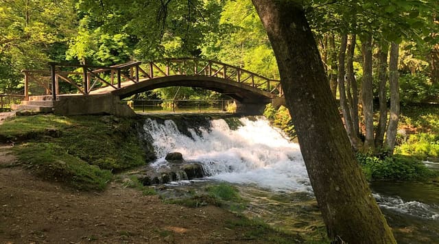 The crystal-clear glacial springs where the Bosna River begins at Vrelo Bosne